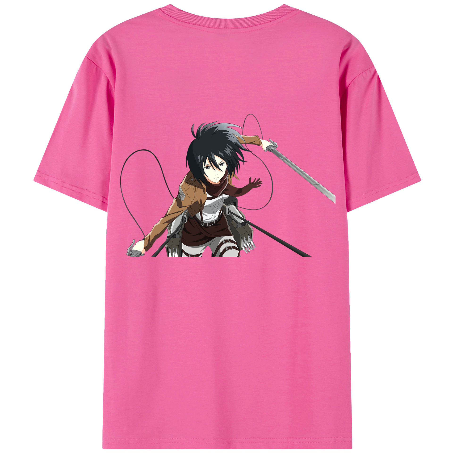 （画像用） 進撃の巨人 ミカサ·アッカーマン Attack on Titan Mikasa Ackerman レディース半袖Tシャツ(バックプリント)